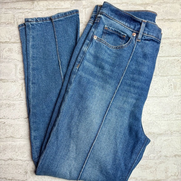 LOFT Denim - Ann Taylor Loft The  Slim Blue Jeans Front Seams Down Legs EUC 8